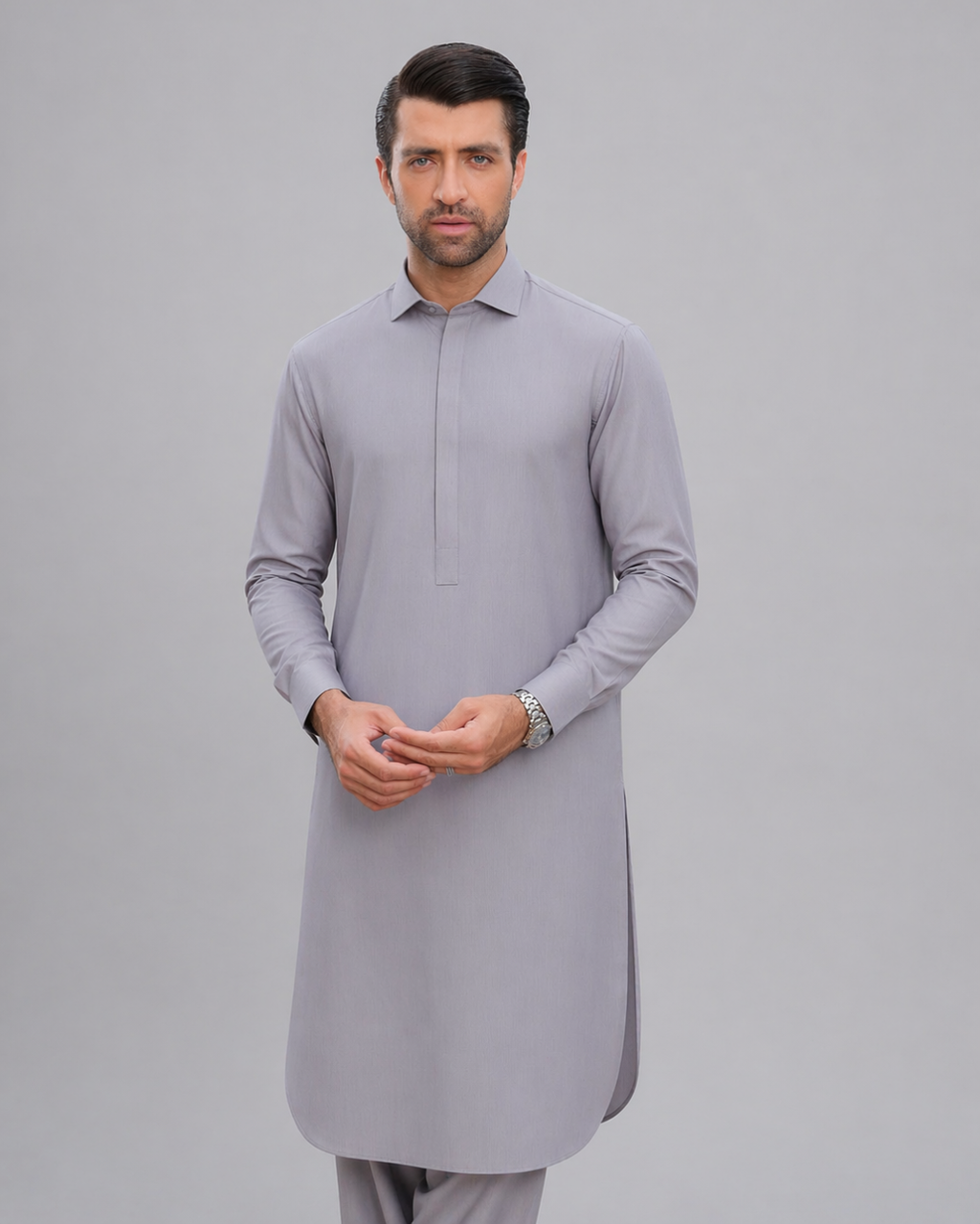 Grey Noqre'i Kameez Shalwar