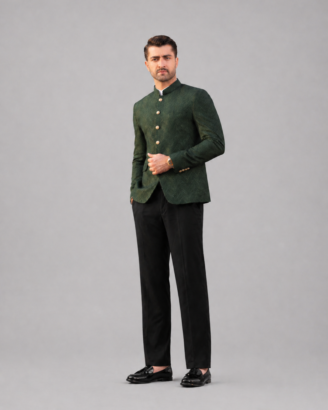 Malcom Dark Green Prince Coat