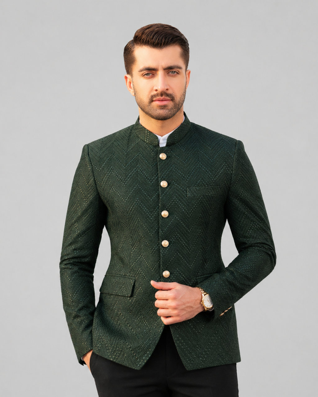 Malcom Dark Green Prince Coat
