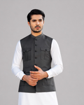 Charcoal Grey Safari Pocket Waist Coat