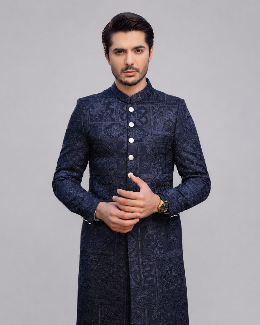 Shah Jahan Blue Sherwani