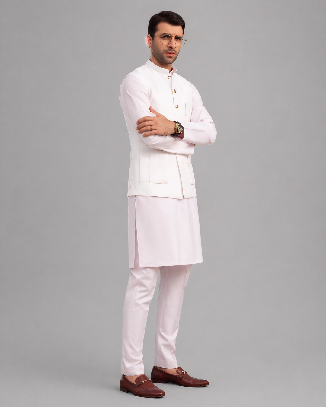 White Gold Waist Coat