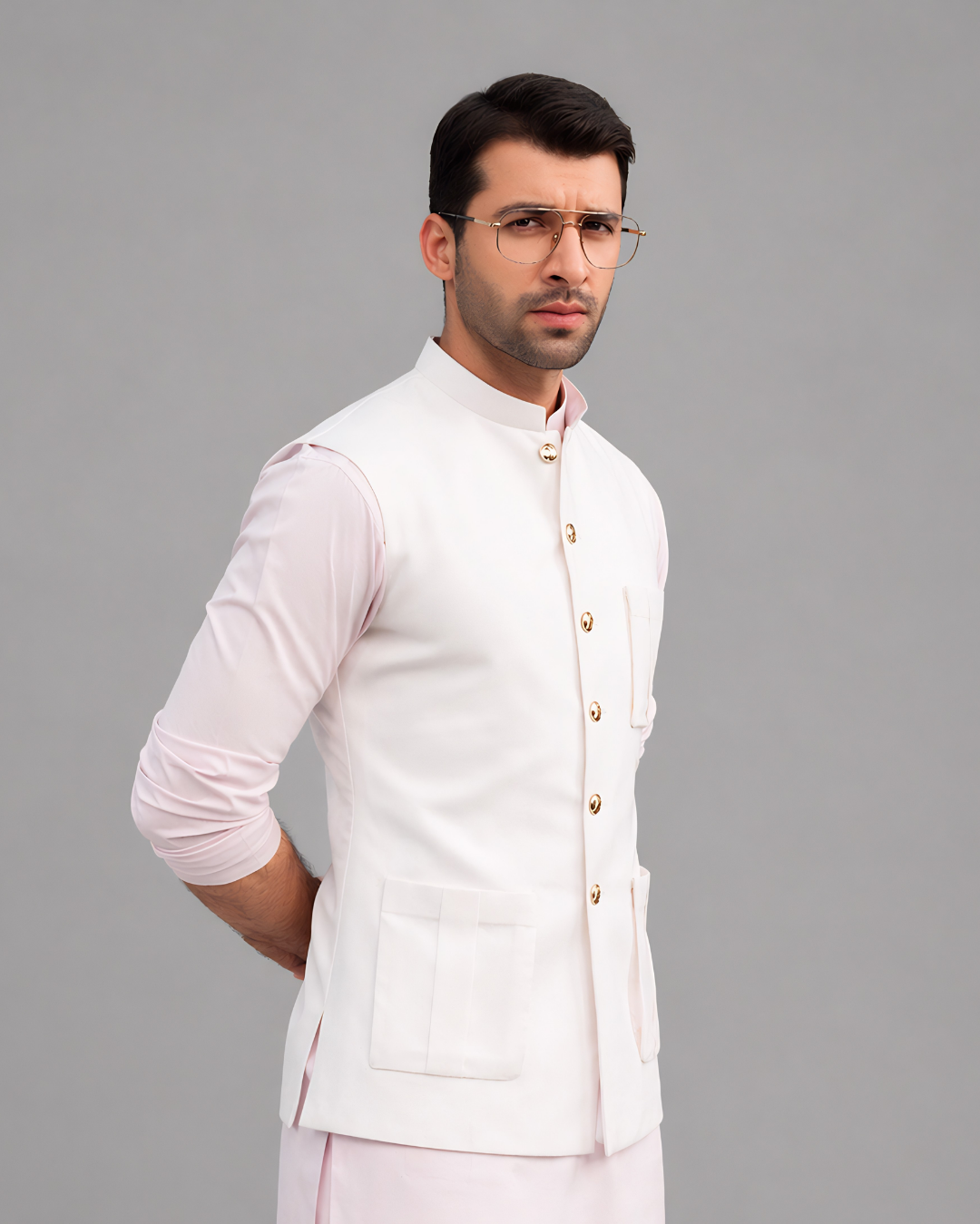 White Gold Waist Coat